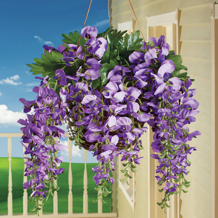 One Allium Way® Artificial Cascading Wisteria Bushes & Reviews Wayfair